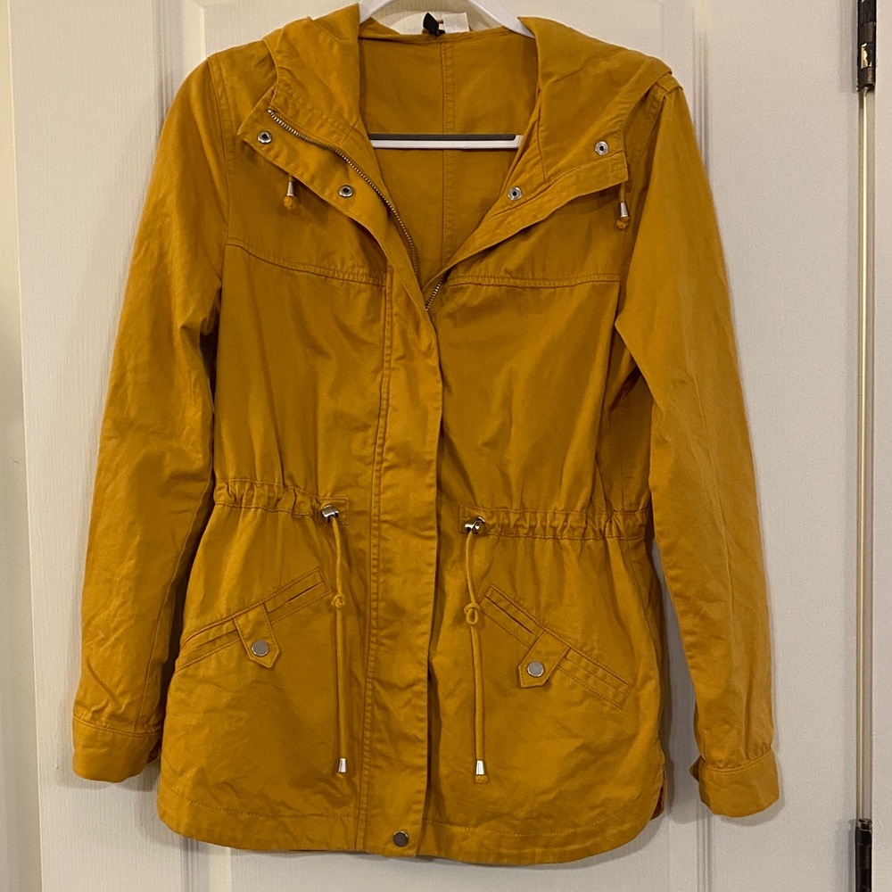 Mustard Hooded Anorak Jacket - Women